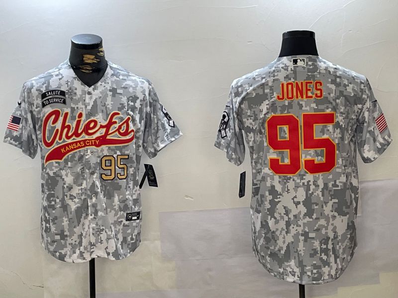 Men Kansas City Chiefs #95 Jones Nike Arctic Camo 2024 Salute to Service Limited NFL Jersey style 3->kansas city chiefs->NFL Jersey